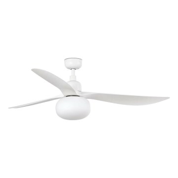 FARO 34363WT-11L - Stropní ventilátor OUTWOOD L 1xE27/15W/230V bílá pr. 150 cm Wi-Fi Tuya IP44 + dálkové ovládání