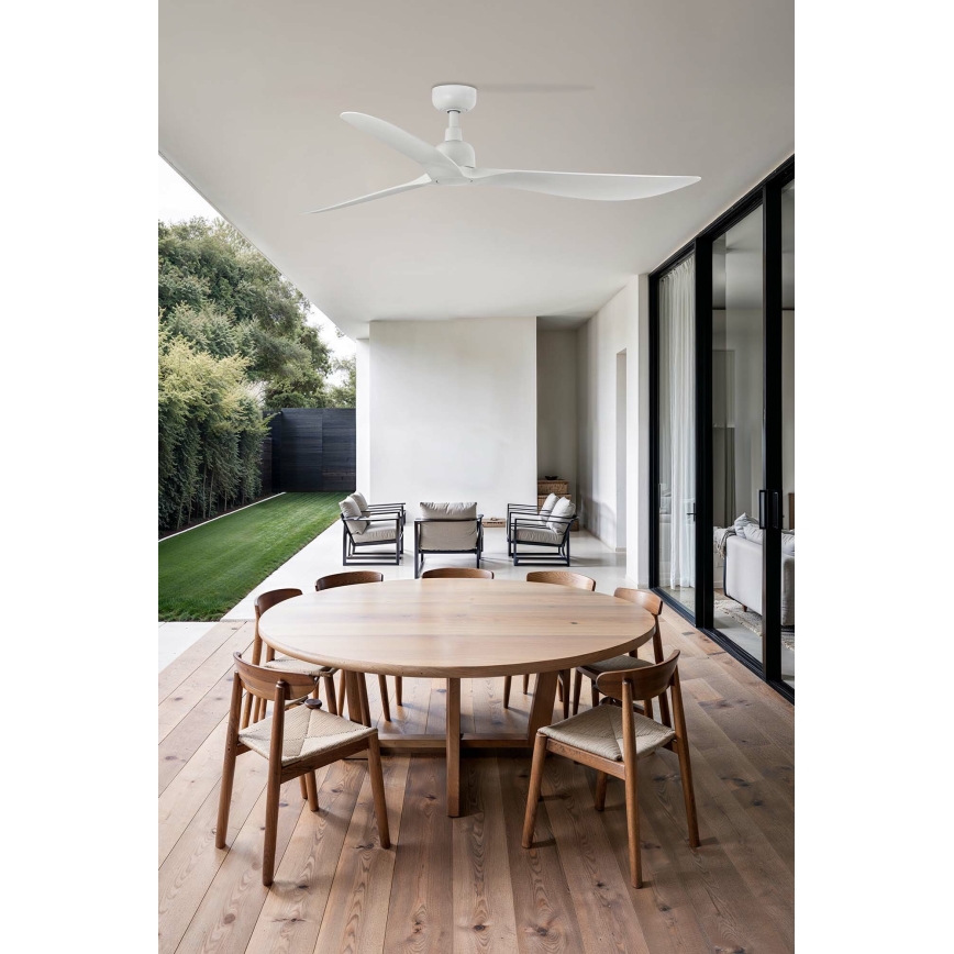 FARO 34363WT - Stropní ventilátor OUTWOOD L bílá pr. 150 cm Wi-Fi Tuya IP44 + dálkové ovládání