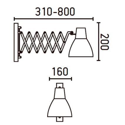 FARO 40062 - Nástěnné svítidlo PETRA 1xE14/40W/230V