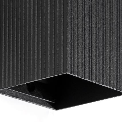 FARO 40535 - Nástěnné svítidlo SOLE 1xGU10/8W/230V černá vroubkovaná hranatý