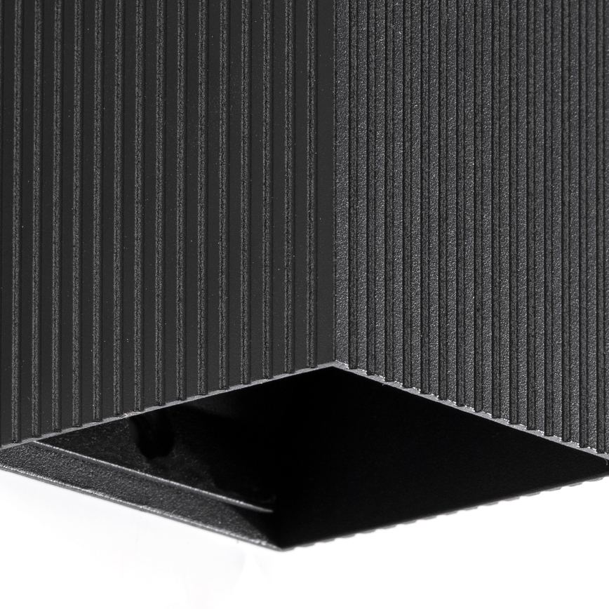 FARO 40535 - Nástěnné svítidlo SOLE 1xGU10/8W/230V černá vroubkovaná hranatý