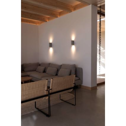 FARO 40540 - Nástěnné svítidlo SOLE 2xGU10/8W/230V šedá kulatý