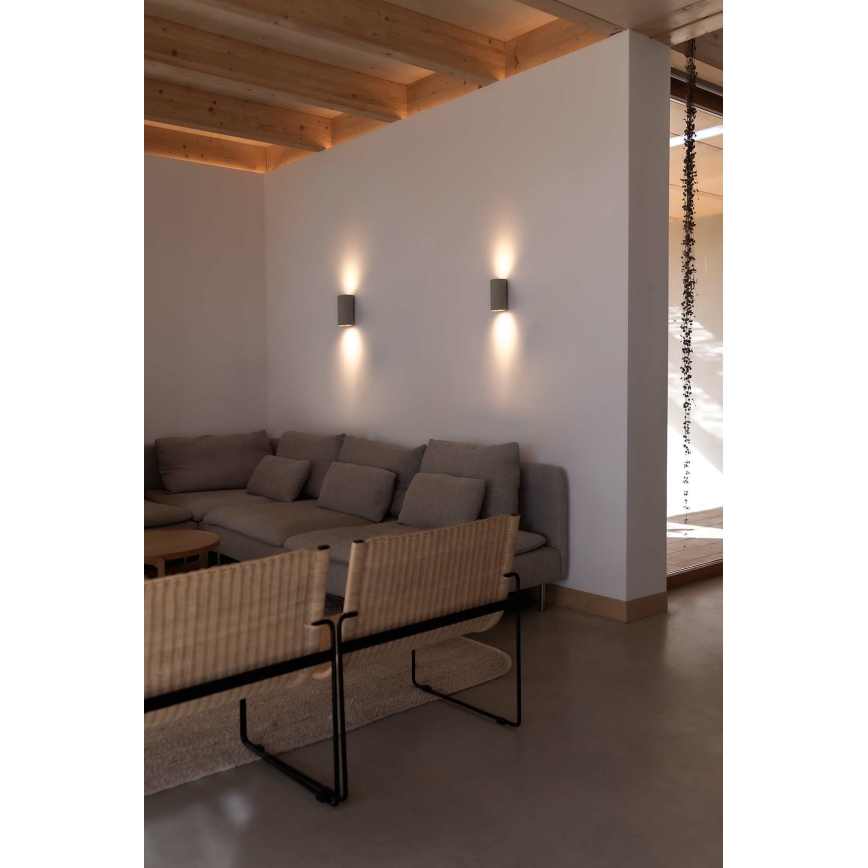 FARO 40540 - Nástěnné svítidlo SOLE 2xGU10/8W/230V šedá kulatý