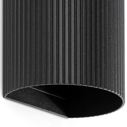 FARO 40543 - Nástěnné svítidlo SOLE 2xGU10/8W/230V černá vroubkovaná kulatý