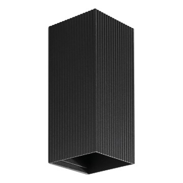 FARO 40566 - Nástěnné svítidlo SOLE 2xGU10/8W/230V černá vroubkovaná hranatý