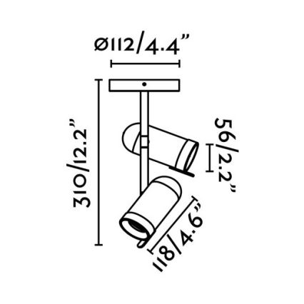 Faro 43534 - Bodové svítidlo ORLEANS 2xGU10/8W/230V stříbrná/černá