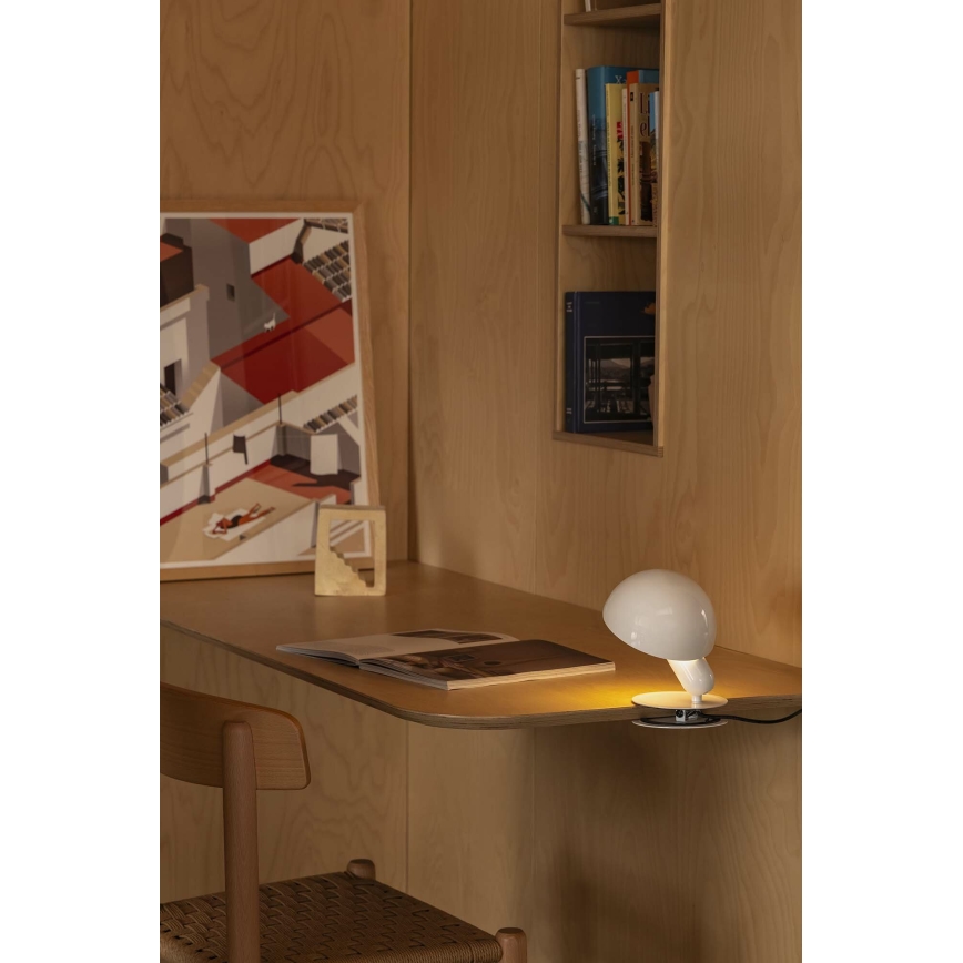 FARO 56101 - Stolní lampa s klipem 2v1 BELA 1xE27/15W/230V bílá