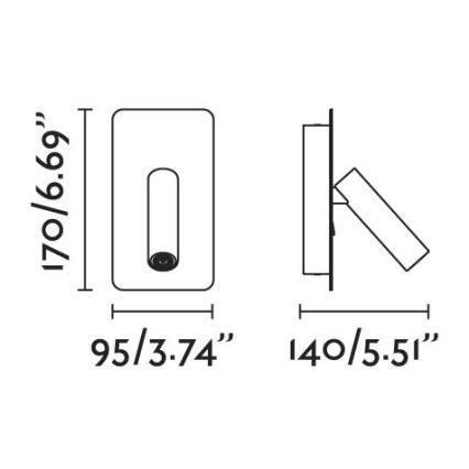 FARO 62116 - LED Nástěnné bodové svítidlo SUAU LED/3W/230V USB černá