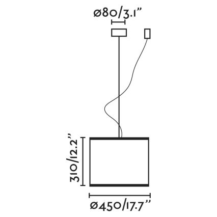 FARO 64314-49 - Lustr na lanku MAMBO 1xE27/15W/230V pr. 45 cm ratan/černá