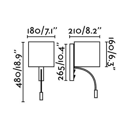 Faro 64323 - LED Nástěnné svítidlo TIRA 1xE27/15W + LED/3W/230V