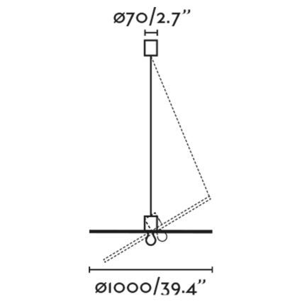 FARO 68590-70 - Lustr na lanku COSTAS 1xE27/15W/230V pr. 100 cm černá/ratan