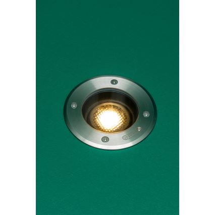 FARO 70310 - Venkovní nájezdové svítidlo GEISER 1xGU10/8W/230V IK08 IP67 nerez