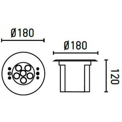 FARO 70456 - LED RGB Venkovní zápustné svítidlo EDEL LED/18W/24V IP68