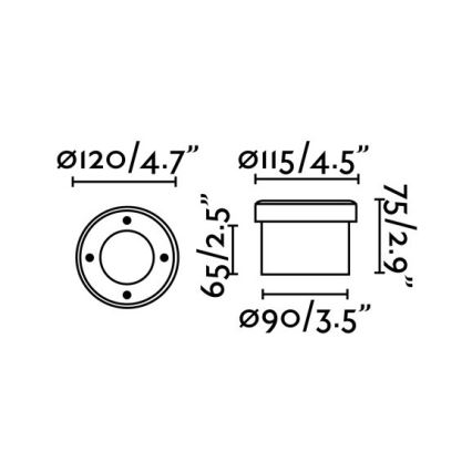 FARO 71495 - LED Venkovní nájezdové svítidlo LIO 1xGX53/6W/230V IK08 IP67