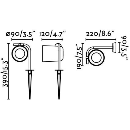 FARO 71546 - Venkovní nástěnné svítidlo FLOW 1xGU10/8W/230V IP65