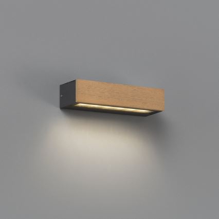 FARO 71898 - LED Venkovní nástěnné svítidlo LAKO LED/8W/230V IP65 černá/dřevo