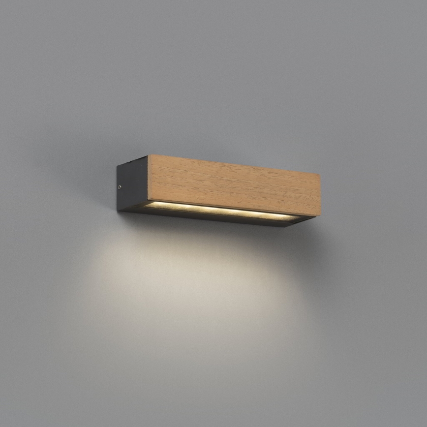 FARO 71898 - LED Venkovní nástěnné svítidlo LAKO LED/8W/230V IP65 černá/dřevo