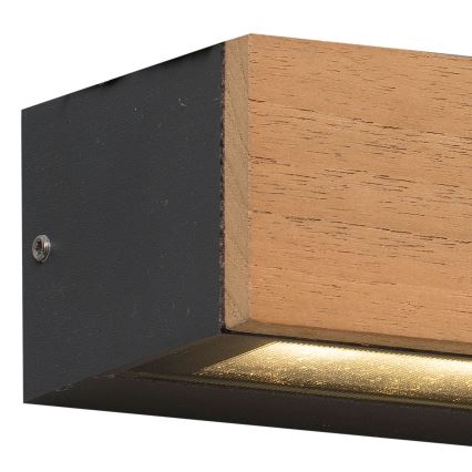 FARO 71898 - LED Venkovní nástěnné svítidlo LAKO LED/8W/230V IP65 černá/dřevo