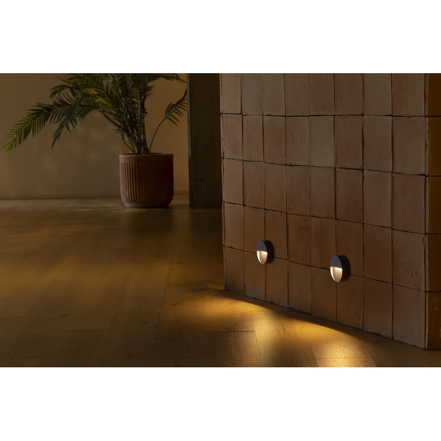 FARO 71960 - LED Schodišťové svítidlo DUNE LED/3W/230V 2200/2700/3200/4000K IP65 antracit kulatý