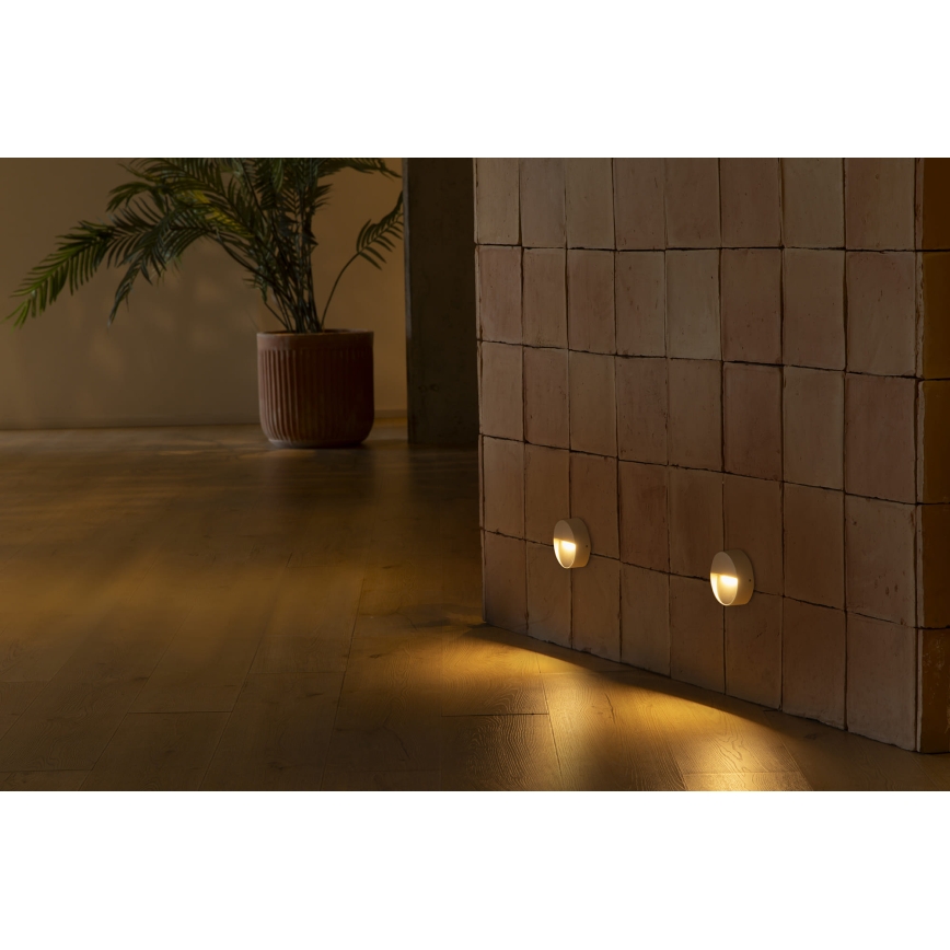 FARO 71961 - LED Schodišťové svítidlo DUNE LED/3W/230V 2200/2700/3200/4000K IP65 bílá kulatý
