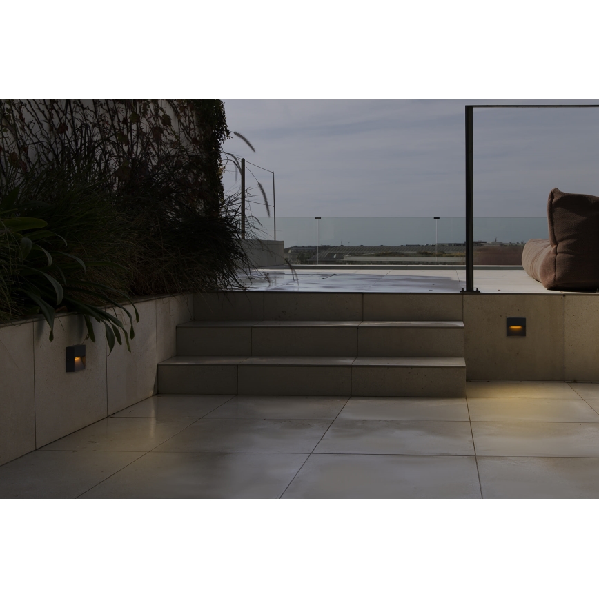 FARO 71963 - LED Schodišťové svítidlo DUNE LED/3W/230V 2200/2700/3200/4000K IP65 antracit čtverec