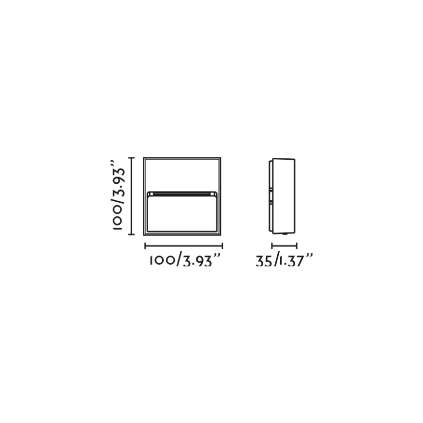 FARO 71963 - LED Schodišťové svítidlo DUNE LED/3W/230V 2200/2700/3200/4000K IP65 antracit čtverec