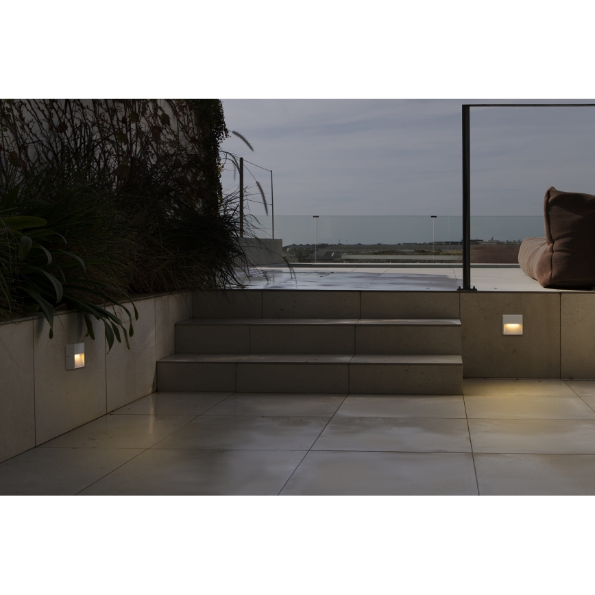 FARO 71964 - LED Schodišťové svítidlo DUNE LED/3W/230V 2200/2700/3200/4000K IP65 bílá čtverec