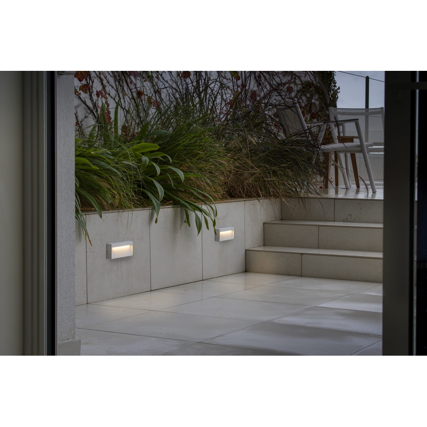 FARO 71967 - LED Schodišťové svítidlo DUNE LED/6W/230V 2200/2700/3200/4000K IP65 bílá obdélník