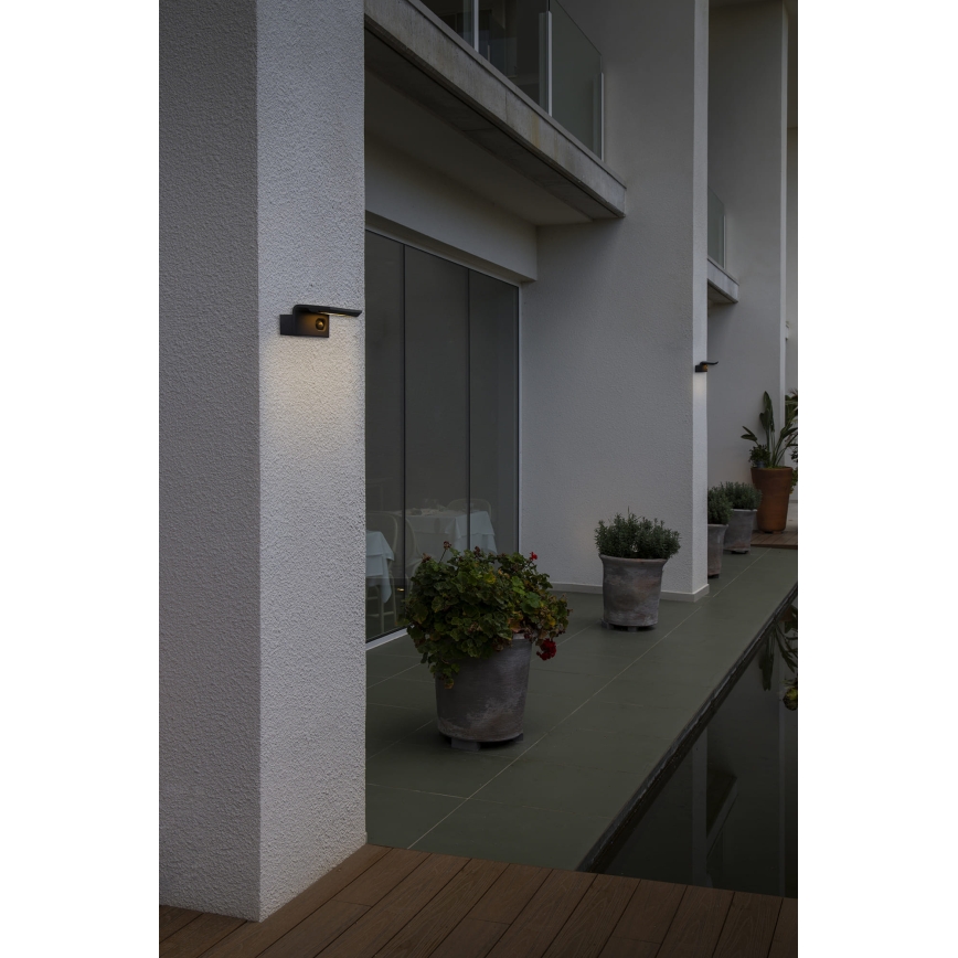 FARO 74456 - LED Solární nástěnné svítidlo se senzorem LUMA LED/5W/3,7/230V IP65 antracit