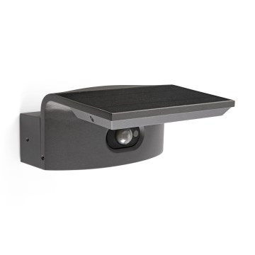 FARO 74456 - LED Solární nástěnné svítidlo se senzorem LUMA LED/5W/3,7/230V IP65 antracit