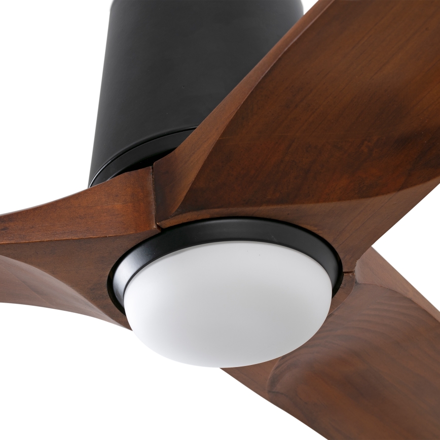 FARO 33839WT-1TW - LED Stmívatelný stropní ventilátor HEYWOOD TUB L LED/10W/230V 2700/4000/6000K borovice/černá pr. 132 cm Wi-Fi Tuya + dálkové ovládání