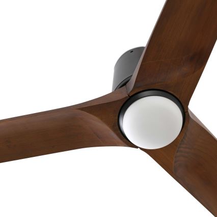 FARO 33839WT-1TW - LED Stmívatelný stropní ventilátor HEYWOOD TUB L LED/10W/230V 2700/4000/6000K borovice/černá pr. 132 cm Wi-Fi Tuya + dálkové ovládání