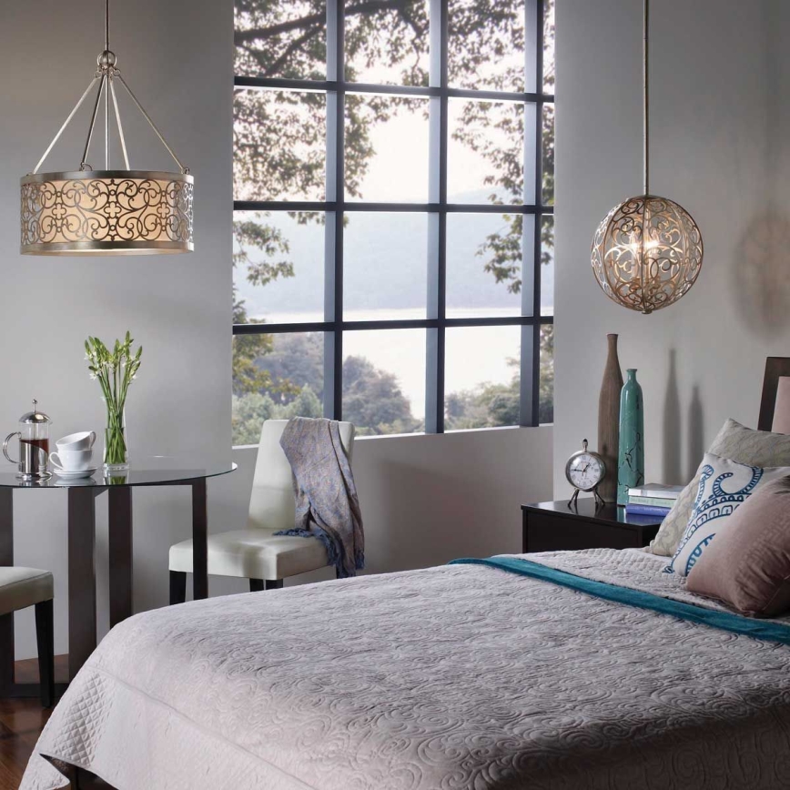 Feiss - Lustr na tyči ARABESQUE 4xE27/60W/230V zlatá