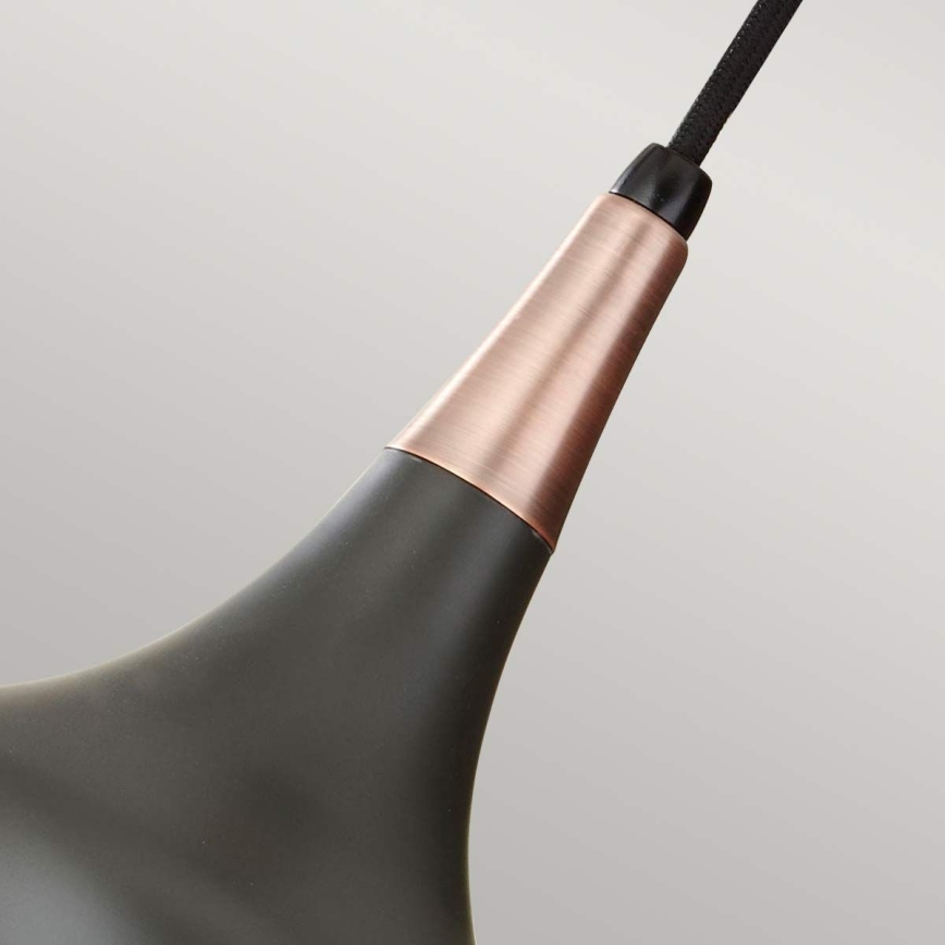 Feiss - Lustr na lanku BESO 1xE27/60W/230V pr. 17,9 cm černá/měděná