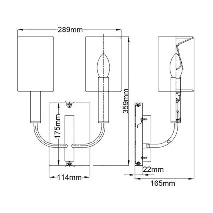 Feiss - Nástěnné svítidlo BRIANNA 2xE14/60W/230V