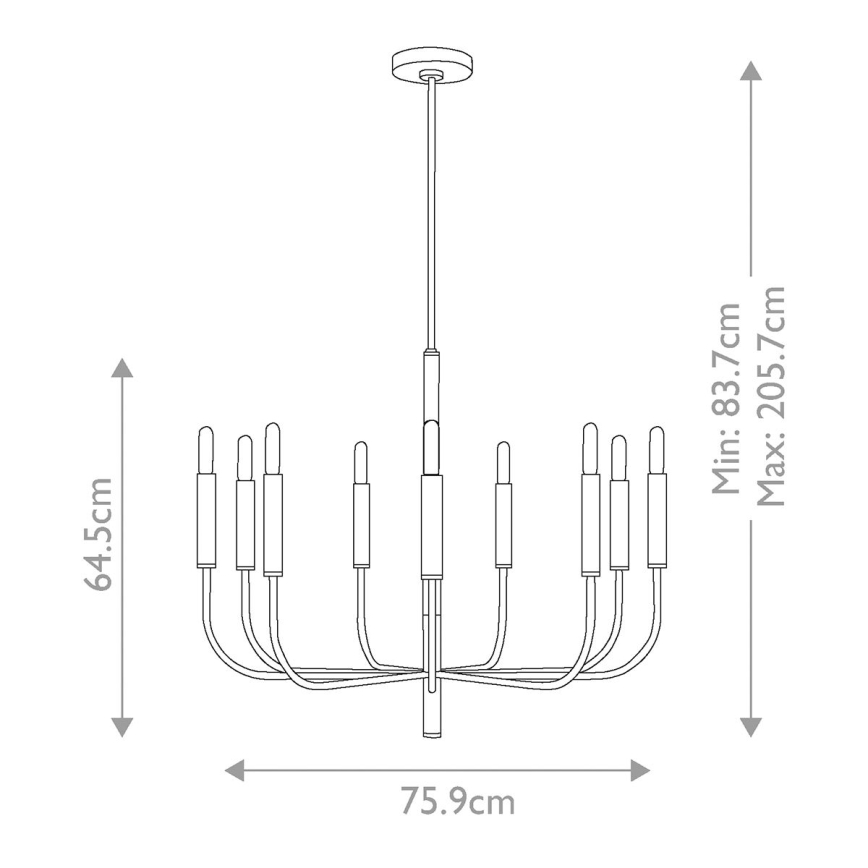 Feiss - Lustr na tyči BRIANNA 9xE14/60W/230V