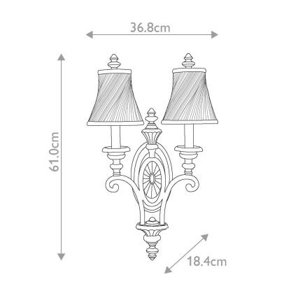 Feiss - Nástěnné svítidlo DRAWING ROOM 2xE14/60W/230V