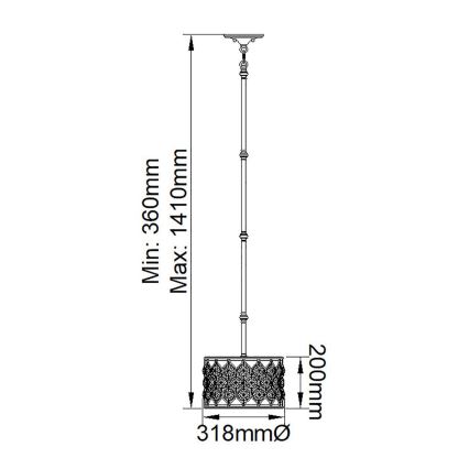 Feiss - Lustr na tyči LUCIA 1xE27/60W/230V