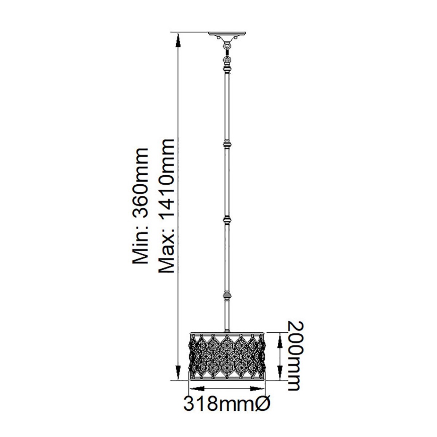 Feiss - Lustr na tyči LUCIA 1xE27/60W/230V