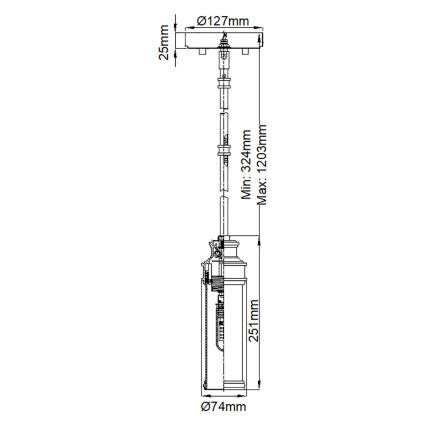 Feiss - LED Koupelnový lustr na tyči PAYNE 1xG9/3W/230V IP44