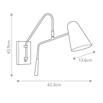 Feiss - Nástěnná lampa SIMON 1xE27/60W/230V černá/zlatá