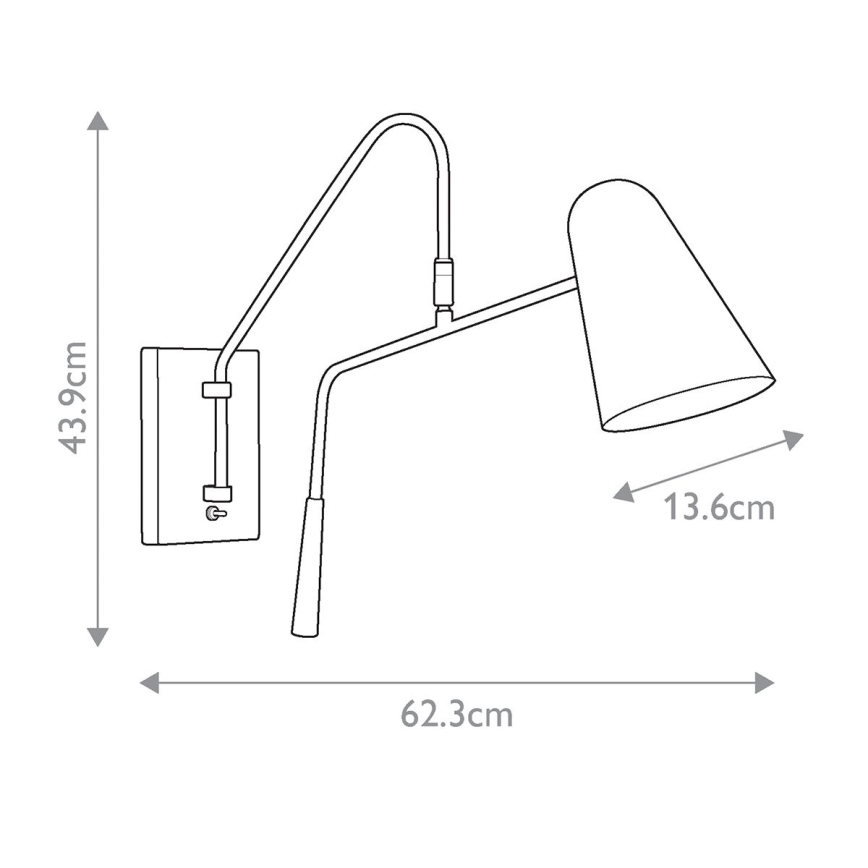 Feiss - Nástěnná lampa SIMON 1xE27/60W/230V černá/zlatá