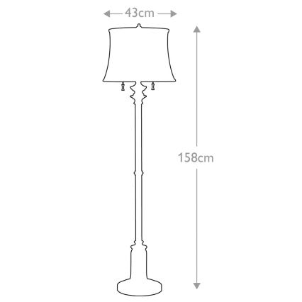 Feiss - Stojací lampa STATEROOM 2xE27/60W/230V stříbrná