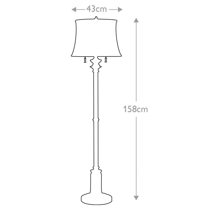 Feiss - Stojací lampa STATEROOM 2xE27/60W/230V stříbrná