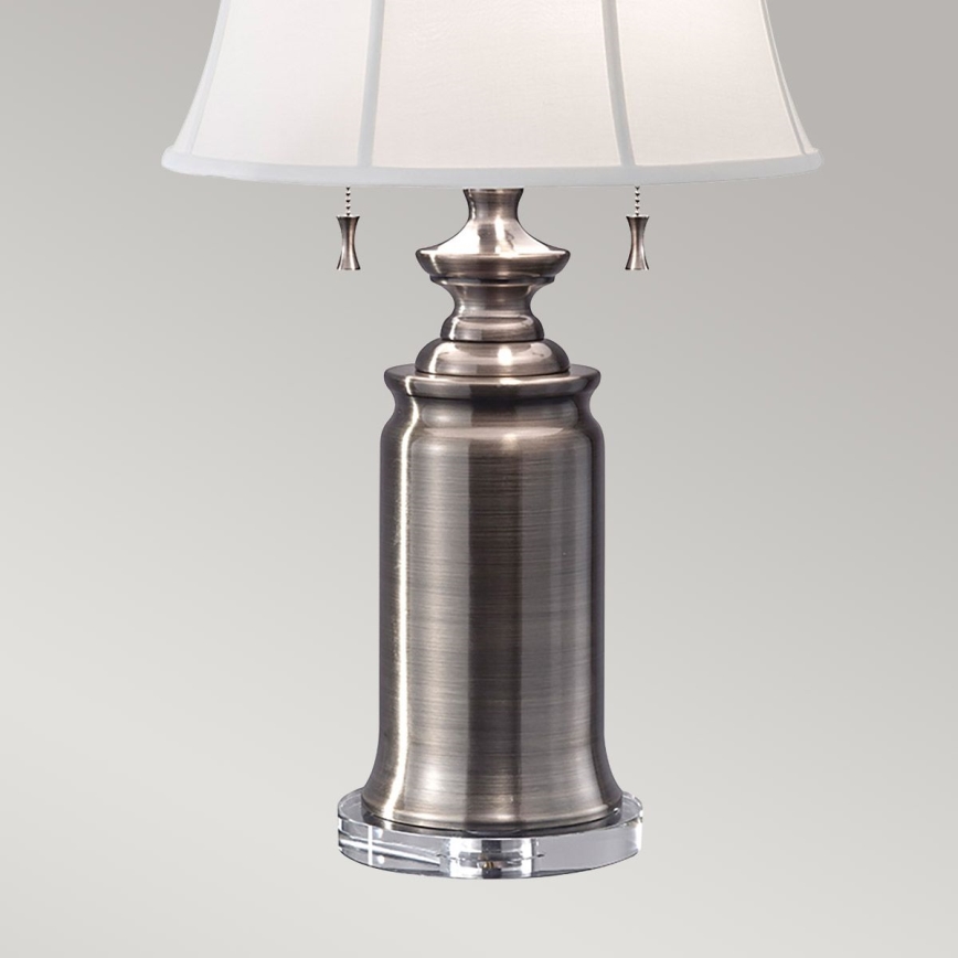 Feiss - Stolní lampa STATEROOM 2xE27/60W/230V stříbrná