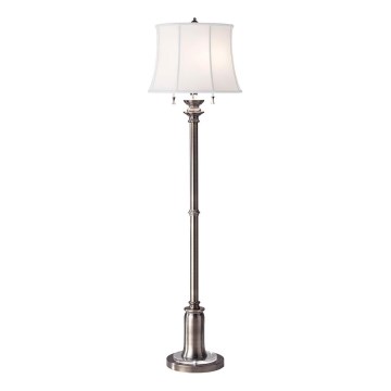 Feiss - Stojací lampa STATEROOM 2xE27/60W/230V stříbrná