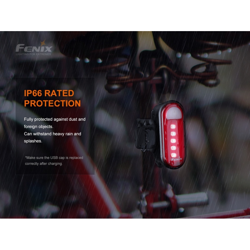 Fenix BC05RV20 - LED Nabíjecí svítidlo na kolo LED/USB IP66 15 lm 120 h