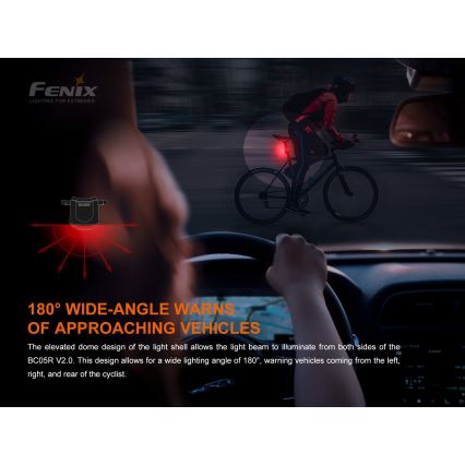 Fenix BC05RV20 - LED Nabíjecí svítidlo na kolo LED/USB IP66 15 lm 120 h