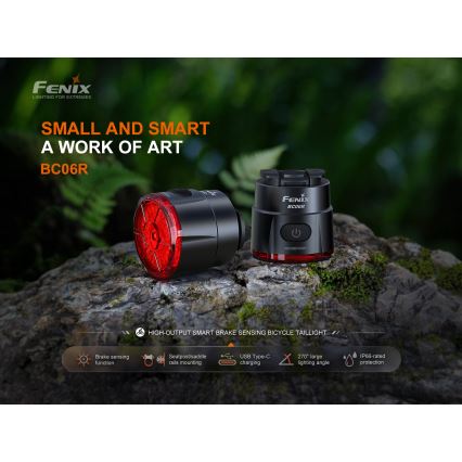 Fenix BC06R - LED Stmívatelná nabíjecí blikačka na kolo LED/USB IP66 90 lm 24,5 h 560 mAh
