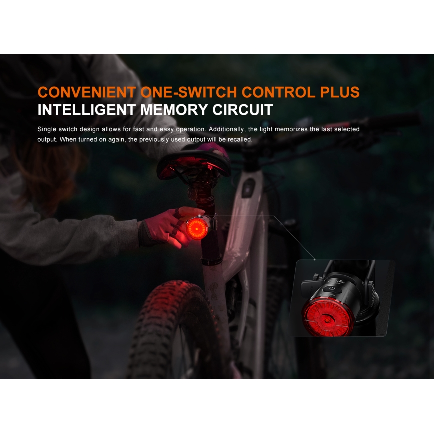 Fenix BC06R - LED Stmívatelná nabíjecí blikačka na kolo LED/USB IP66 90 lm 24,5 h 560 mAh